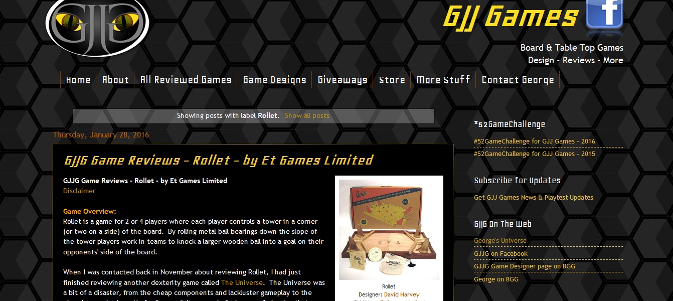 Rollet gets stonking review! | Et Games